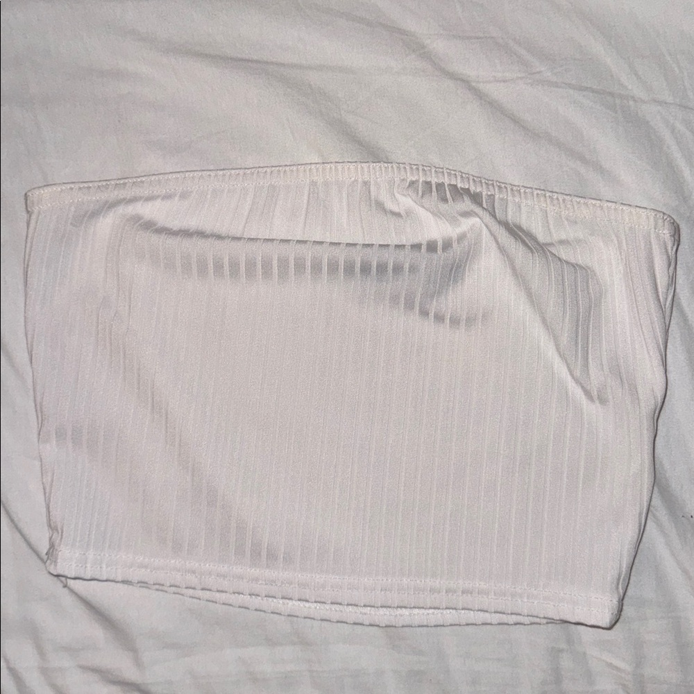 Nasty Gal White Ribbed Tube Top